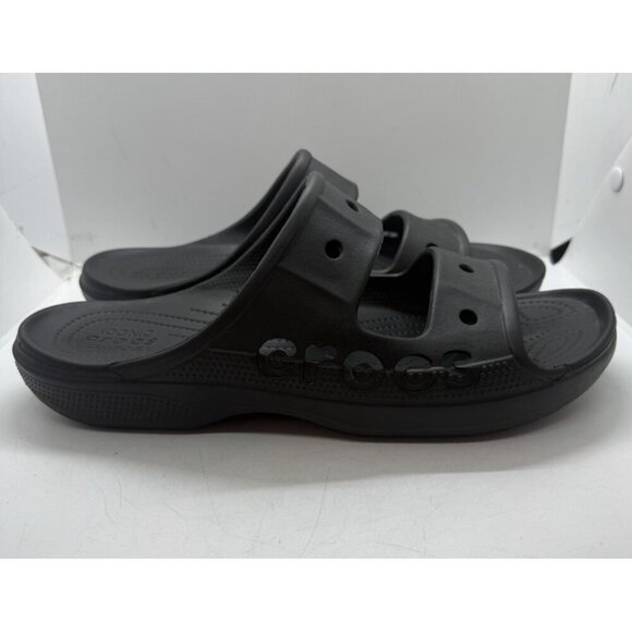 Crocs Baya Slide Sandal Black Double Strap 207627 Unisex Men's 12 Slip On Shoes - Picture 1 of 8